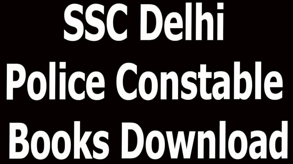 SSC Delhi Police Constable Books Download