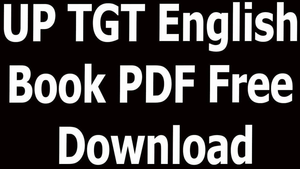 UP TGT English Book PDF Free Download