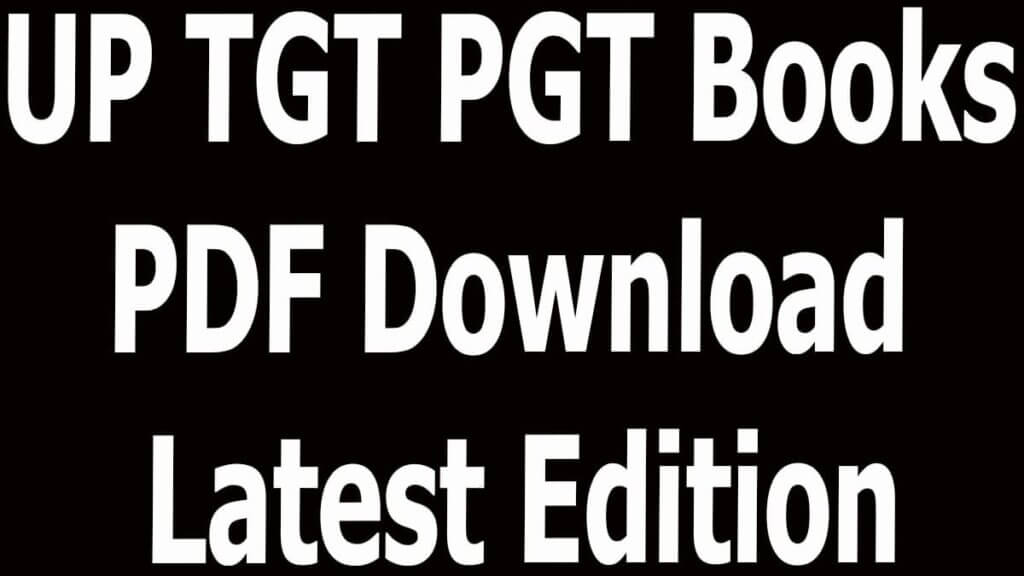 UP TGT PGT Books PDF Download Latest Edition