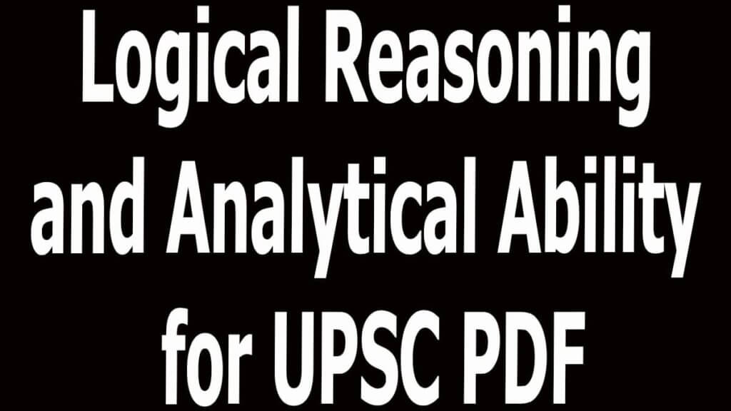 Logical Reasoning and Analytical Ability for UPSC PDF
