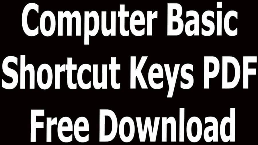 Computer basic shortcut keys pdf free download