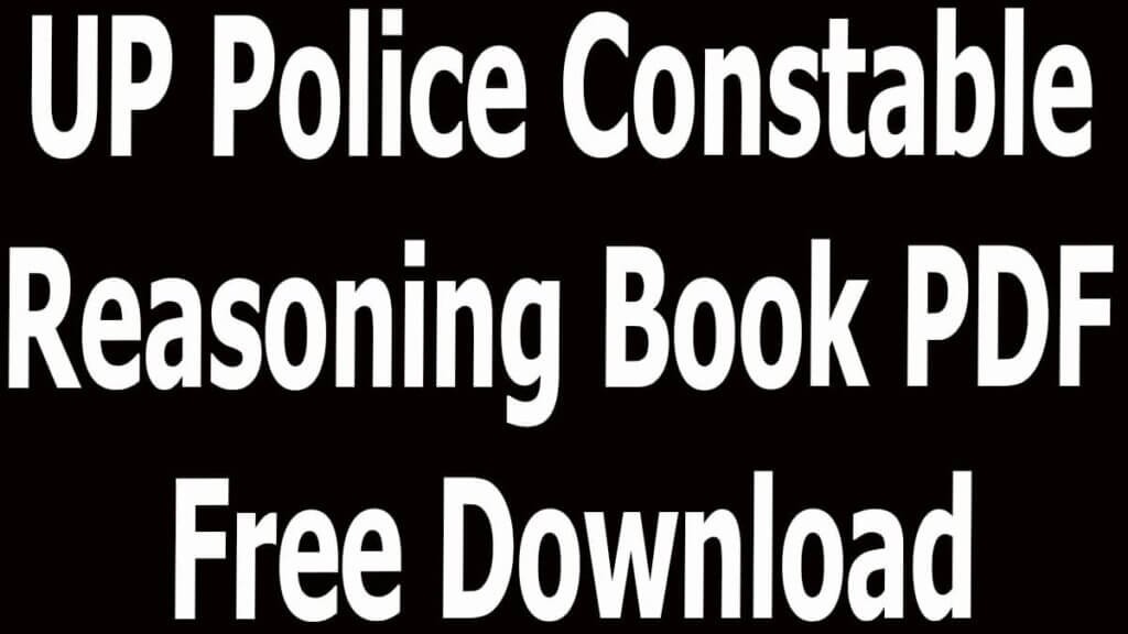 UP Police Constable Reasoning Book PDF Free Download