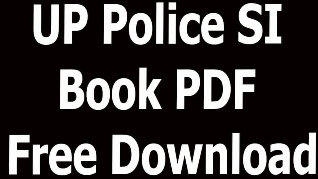 UP Police SI Book PDF Free Download