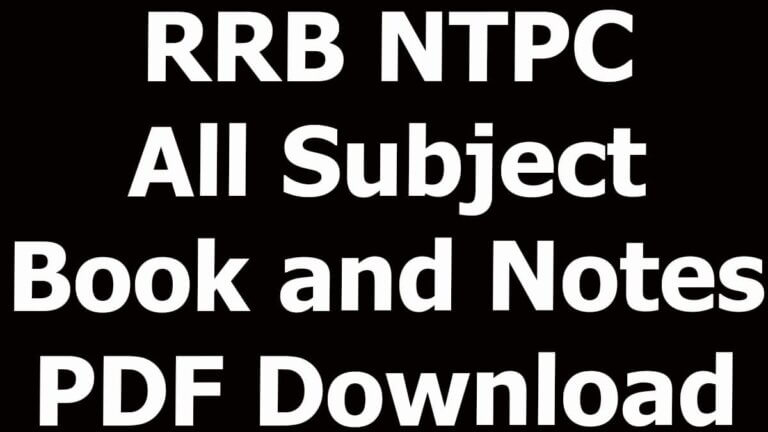 All Subjects Notes.pdf RRB NTPC All Subject Book and Notes PDF Download