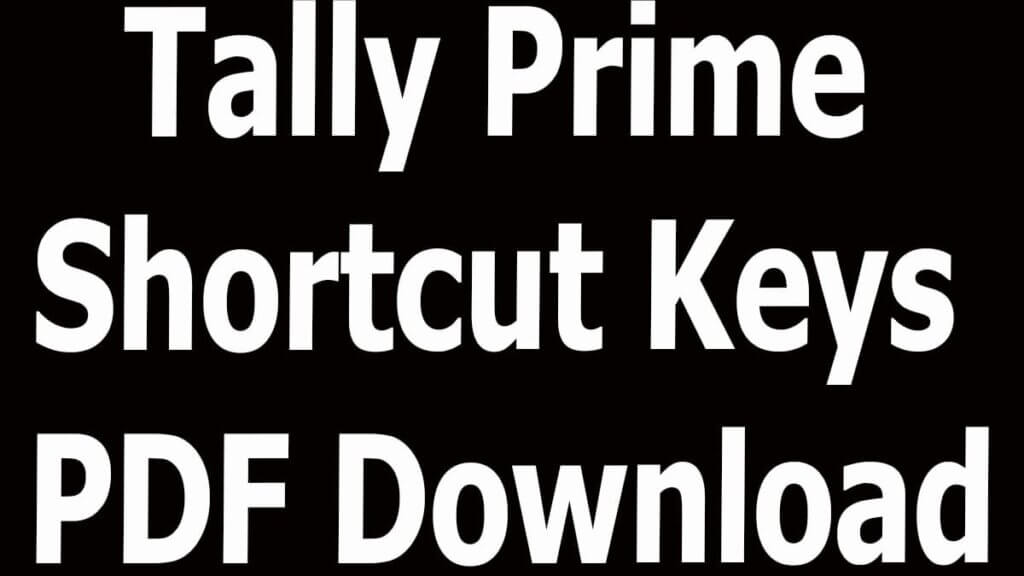 Tally Prime Shortcut Keys PDF Download