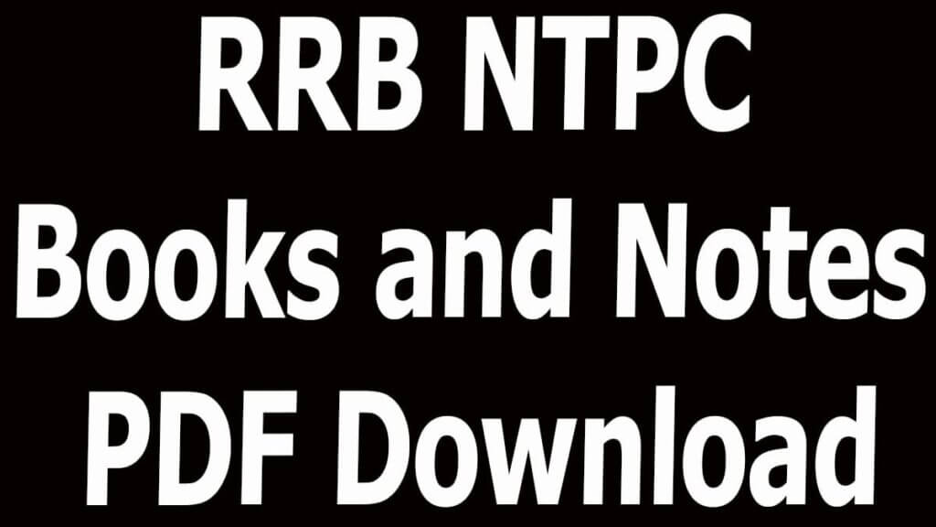 RRB NTPC Books and Notes PDF Download