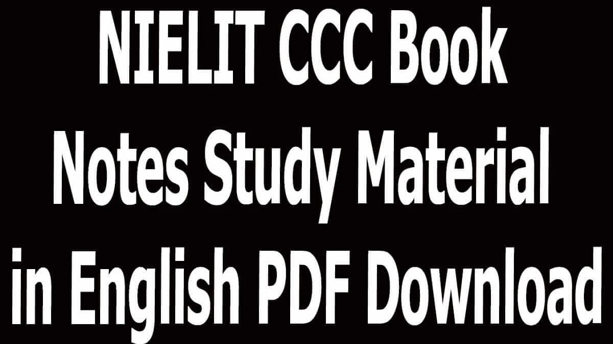 NIELIT CCC Books and Notes in English PDF Download