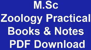 M.Sc Zoology Practical Books & Notes PDF Download