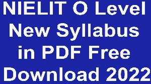 NIELIT O Level New Syllabus in PDF Free Download