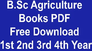B.Sc Agriculture Books PDF Free Download 1st 2nd 3rd 4th Year