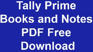 Tally Prime Books and Notes PDF Free Download