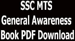 SSC MTS General Awareness Book PDF Download