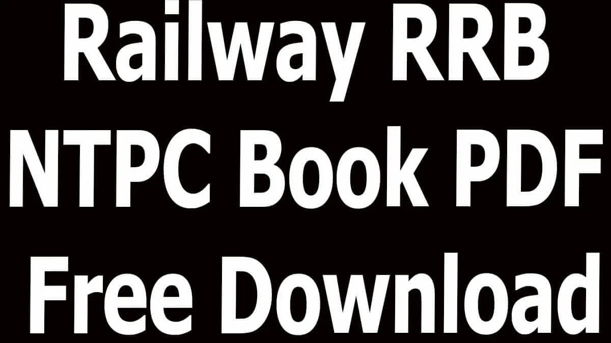 Railway RRB NTPC Book PDF Free Download