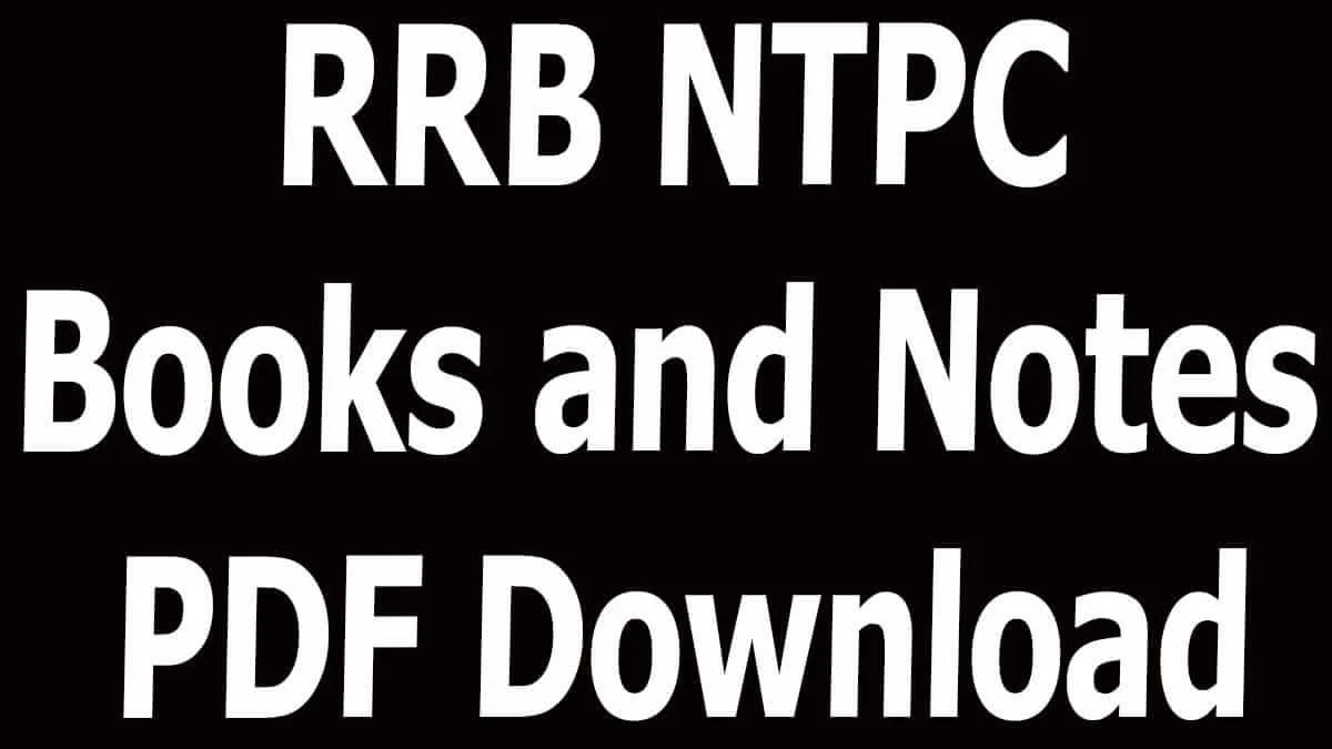 RRB NTPC Books and Notes PDF Download
