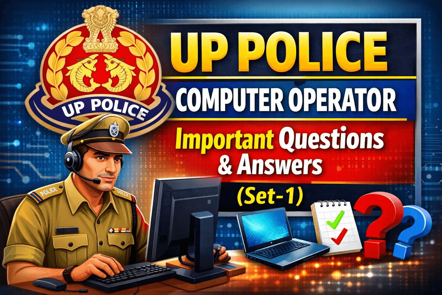 UP Police Computer Operator Important Questions & Answers (Set-1)